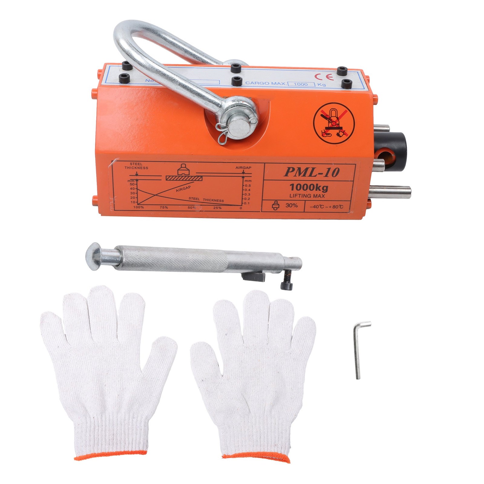 2200Lbs/1000kg Neodymium Hoist Magnetic Lifter Lifting Magnet 2 Safety Factor