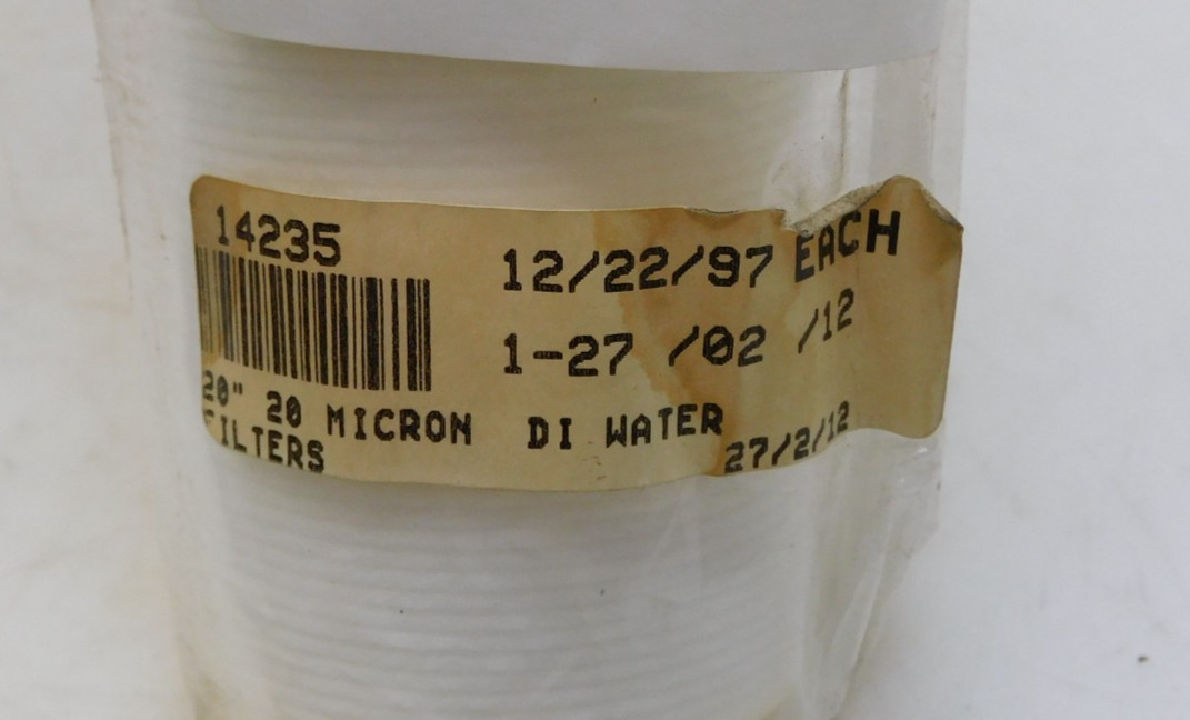No Name DI Water Filter 14235 20″ 20 Micron New