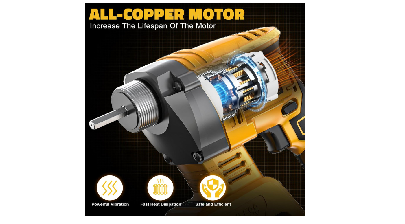 Handheld Concrete Vibrating Tool Compatible with Dewalt 20V Battery, 600W Cordle
