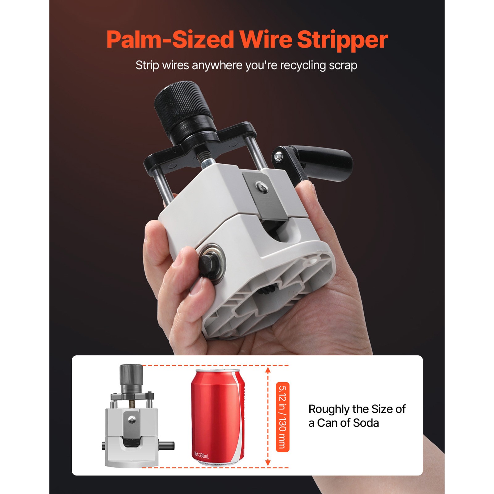 Manual Wire Stripper Stripping Machine 0.06-1 in Hand or Drill Powered Portable