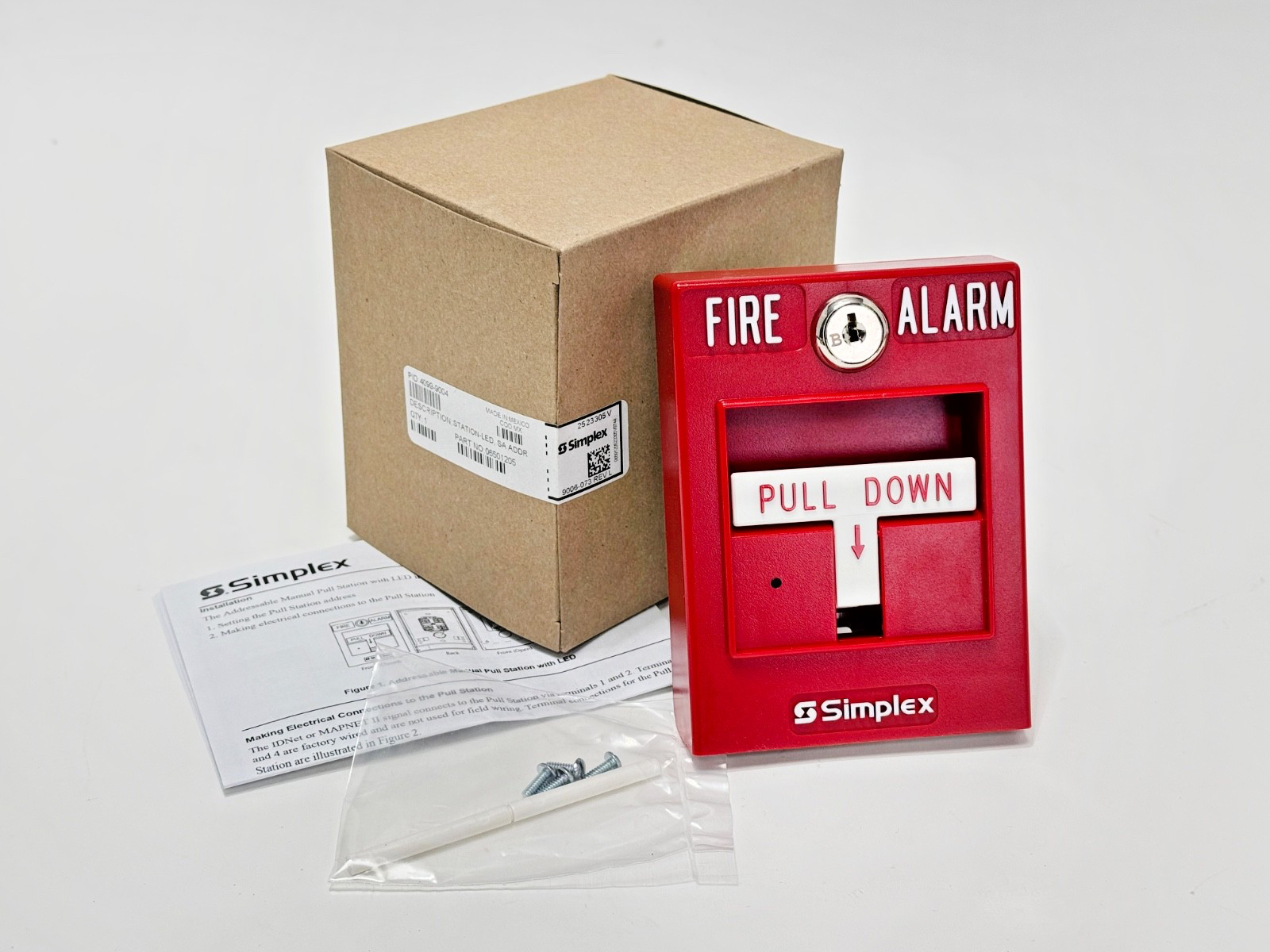 NEW SIMPLEX 06501205 RED Fire Alarm Manual Pull Station-LED SA ADDR 4099-9004