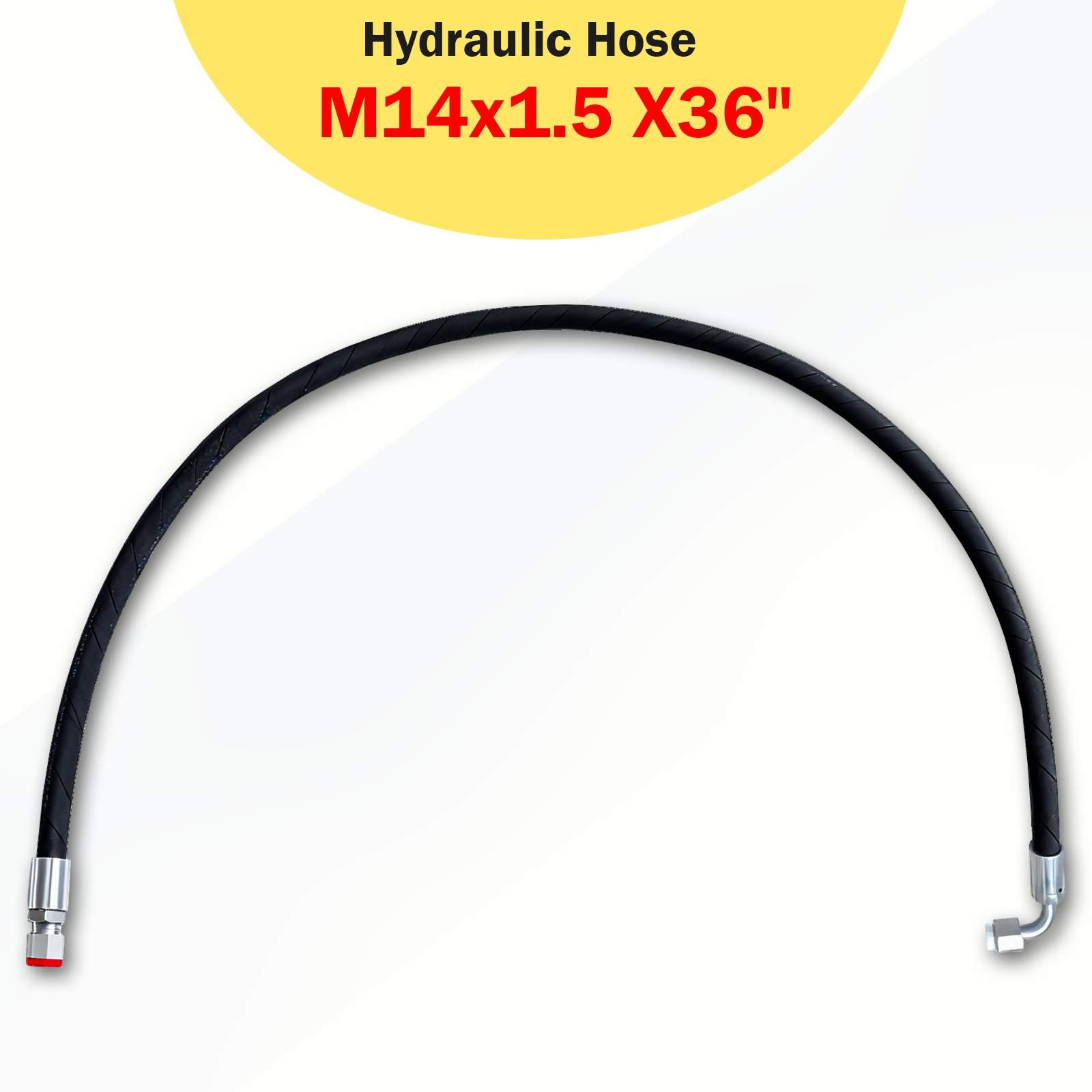Agt Miva Chinese Mini Excavator Hydraulic Hose M14x1.5 X 36″ One End 90° One Str