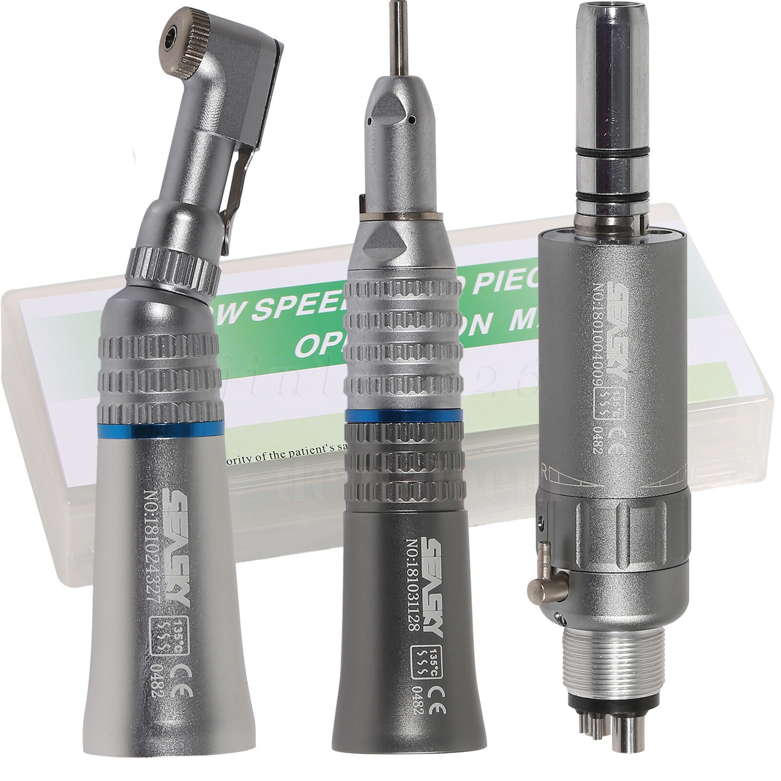 Dental Slow Speed Handpiece Contra Angle/Straight /Air Motor 4Hole NSK Style NEW