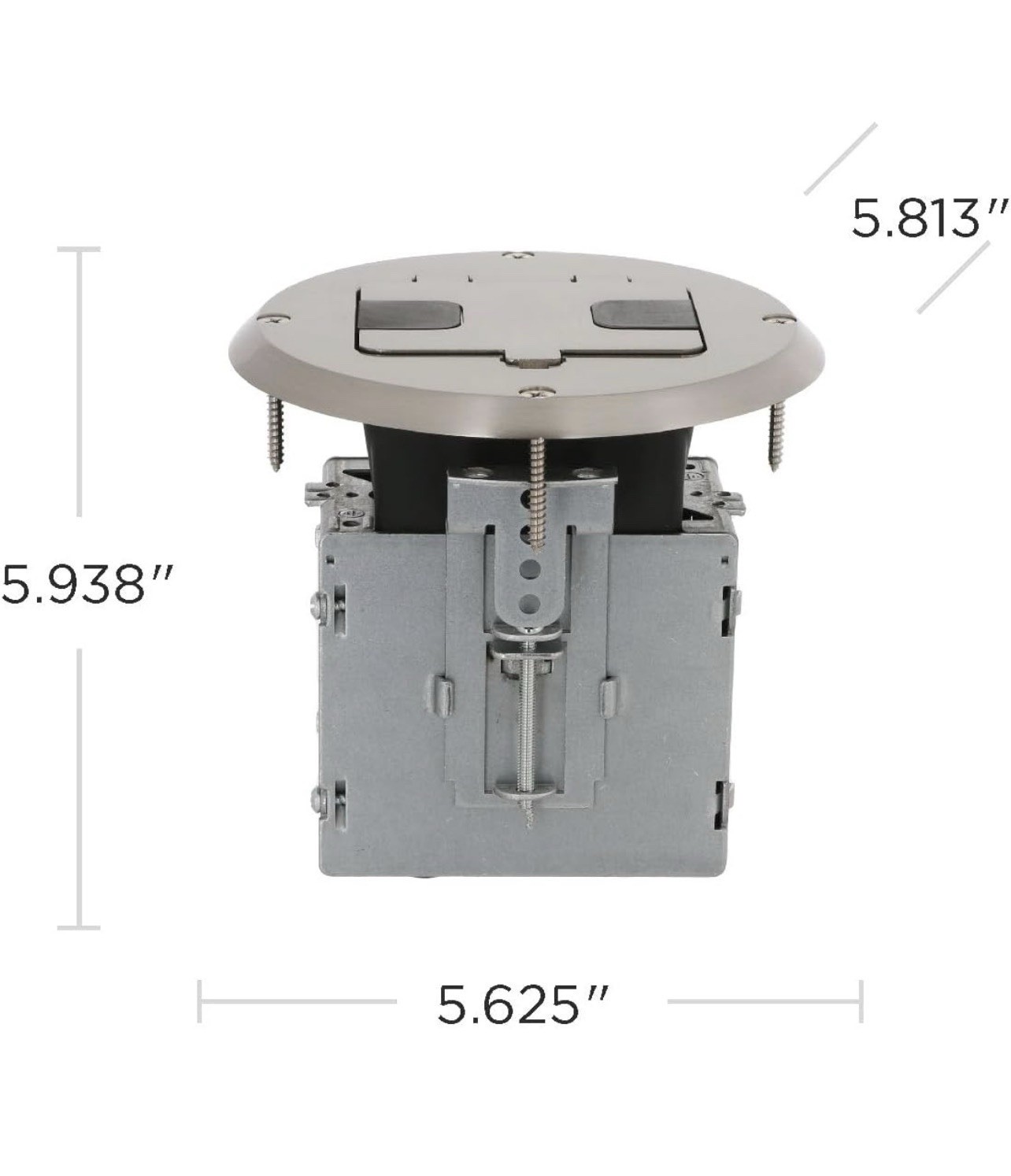 ✨Raco 6239NI Single Gang Floor Box Recessed Duplex 15A TR Device Satin Nickel