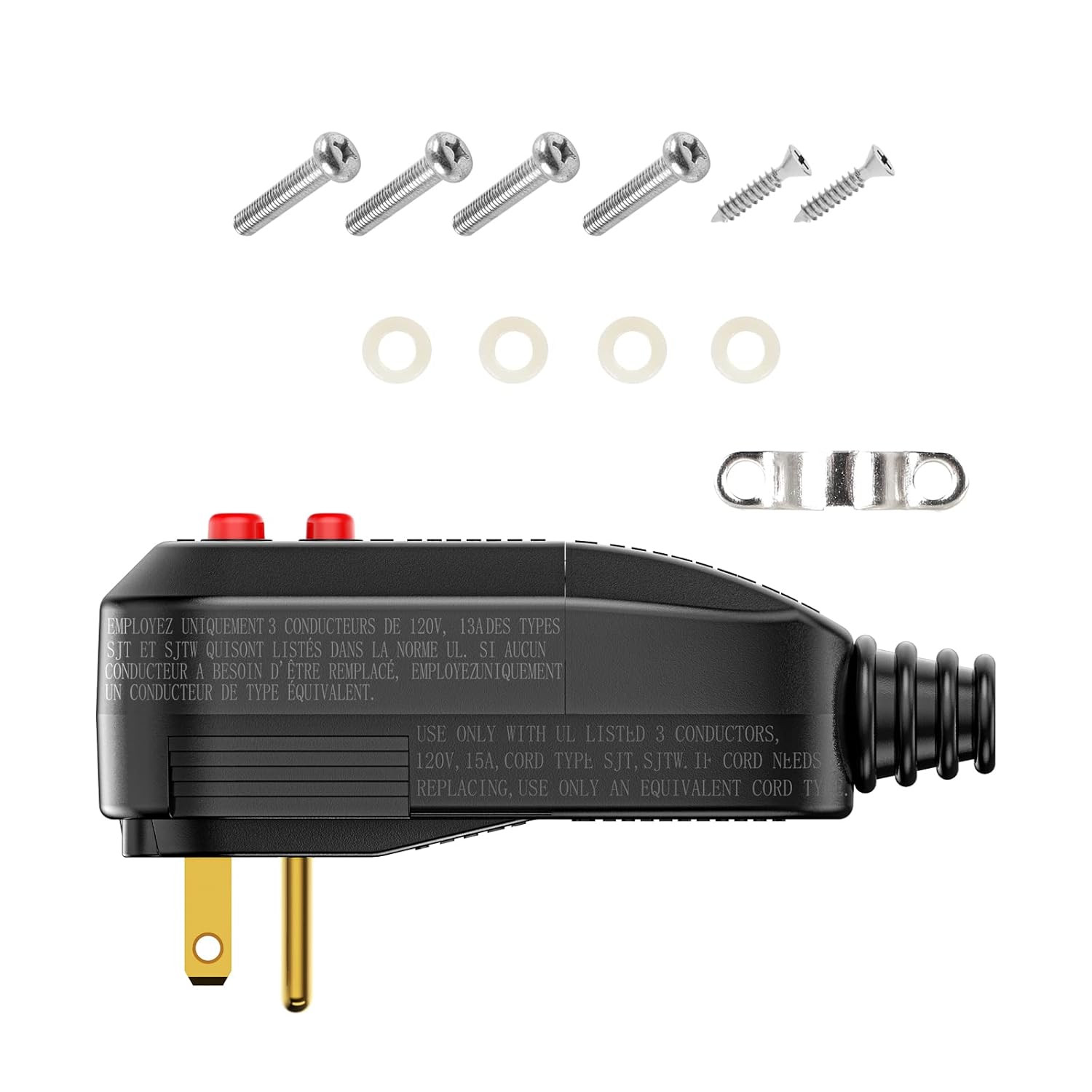 GFCI Replacement Plug Assembly Auto Reset 15 Amp 3 Prongs, 5 Years Warranty