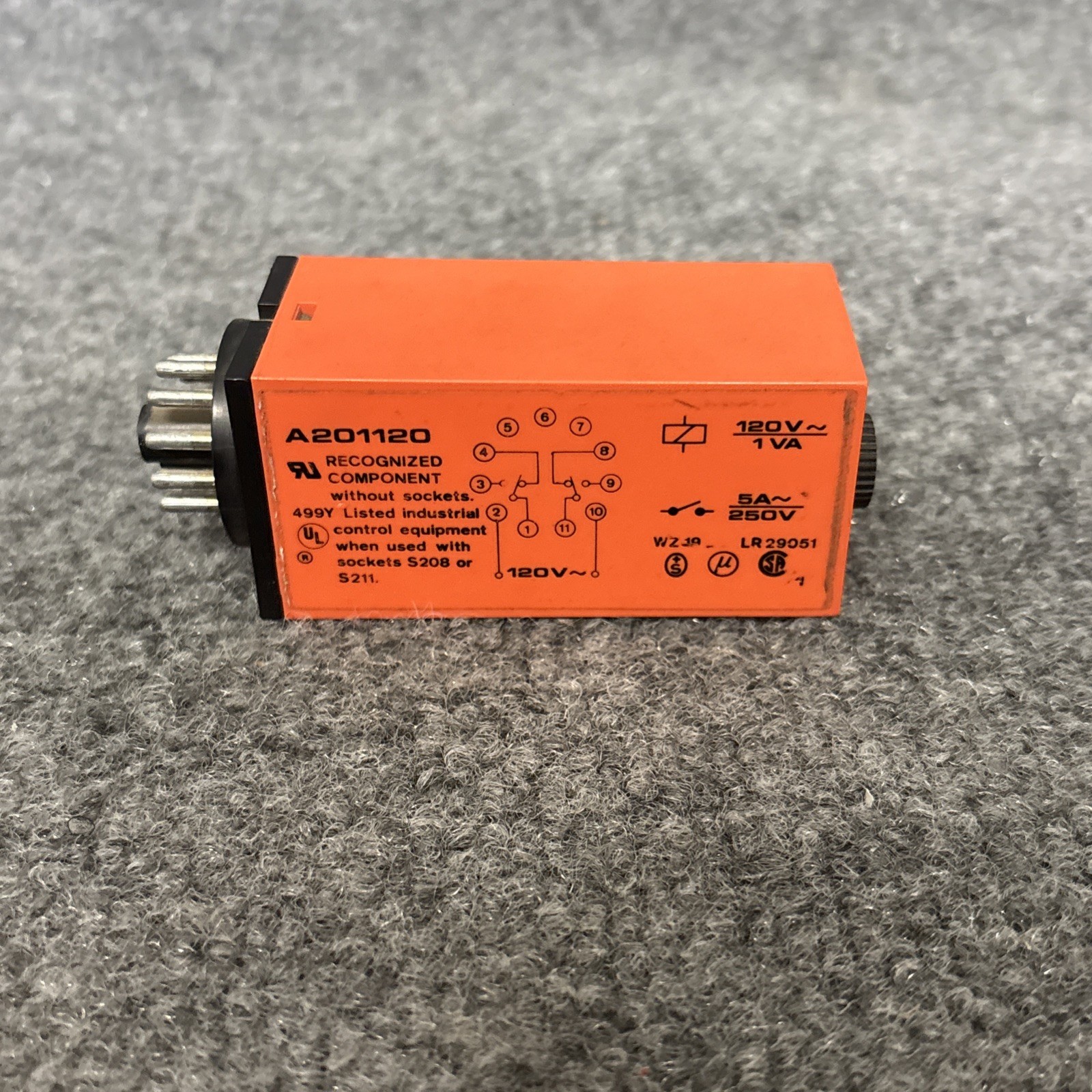 Scantimer A201120 Timer Relay Unit 120V 5A Used