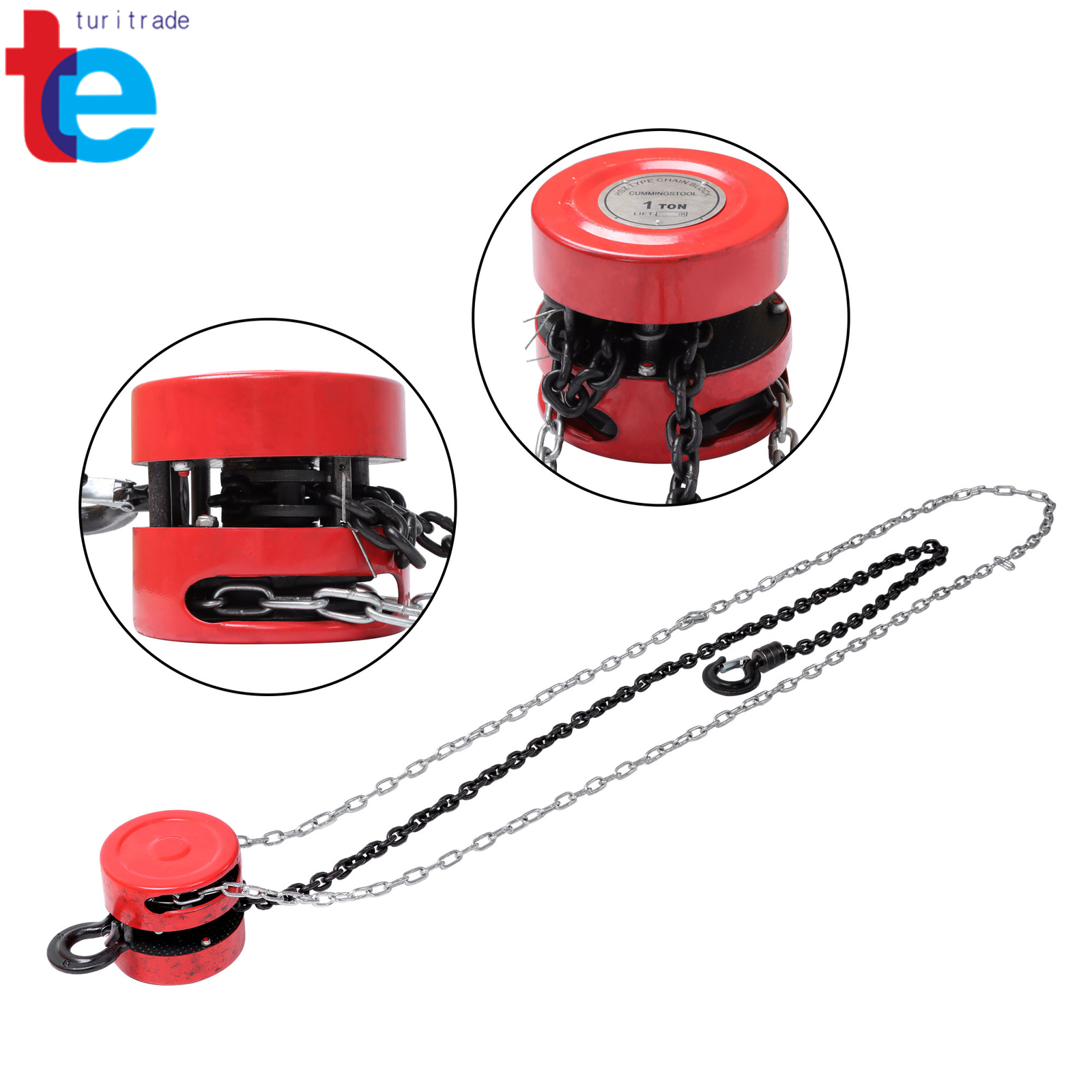 1 Ton Heavy Duty Chain Hoist 2200LBS Lift Hoist Puller Block Hand Tool Winch NEW