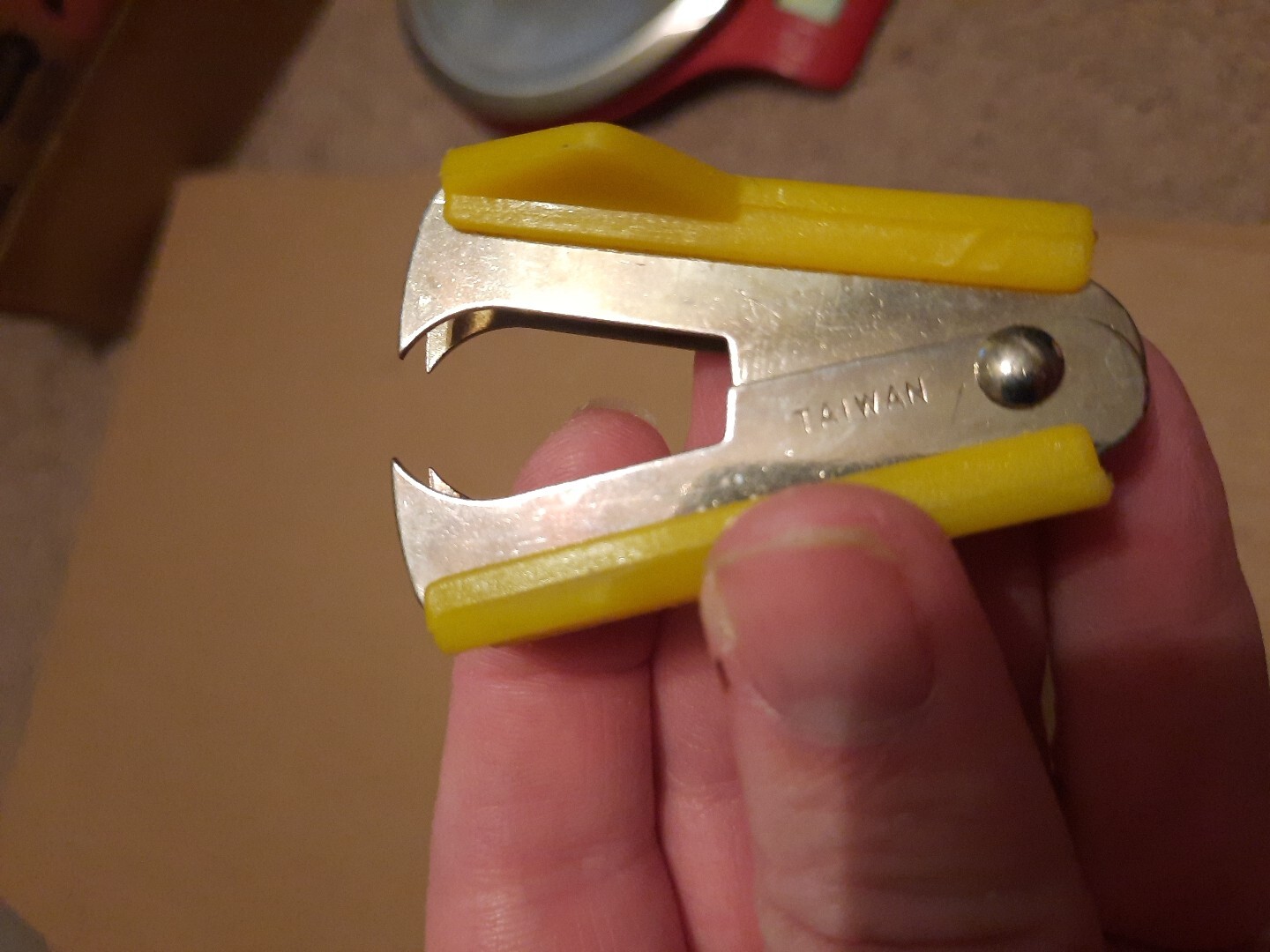 Three Vintage Staple Pullers 1 Bostitch Hong Kong, 1 Taiwan «Yellow» , 1 China
