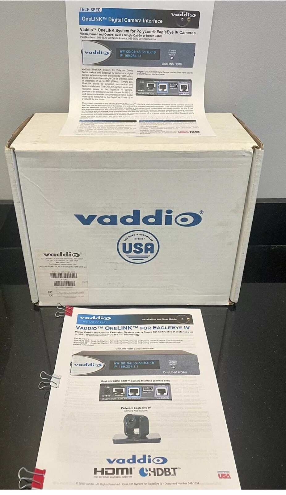 NEW Vaddio 999-9520-000 Codec Kit for OneLINK System For Polycom EagleEye Camera