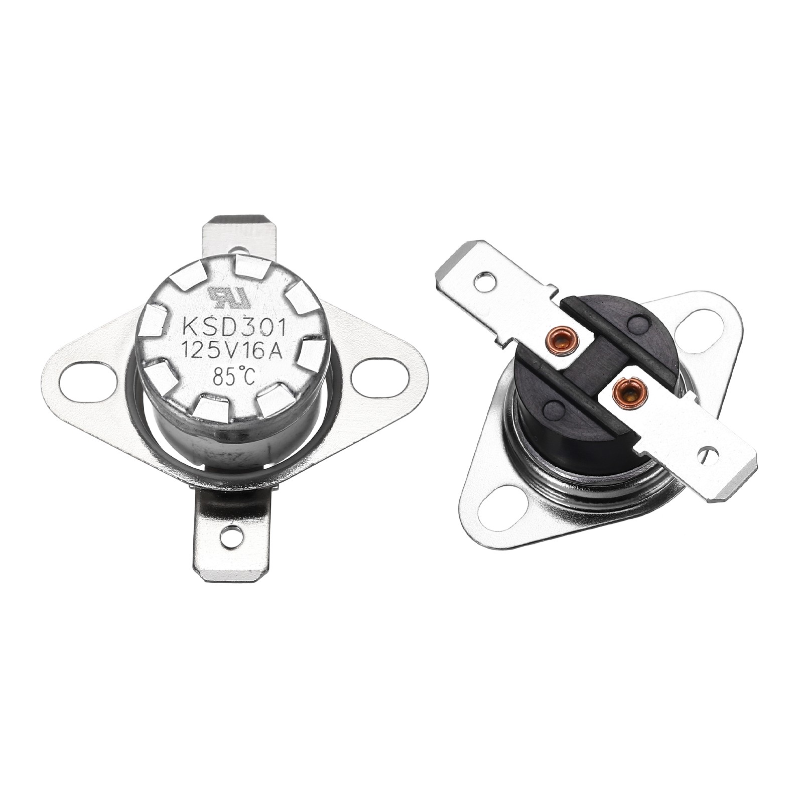 2 Pcs KSD301 Thermostat 85°C/185°F Snap Disc Temperature Switch Bakelite