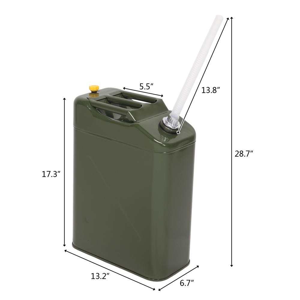 Durable Army Green 20L 5Gallon Gas Fuel Can Fuel Gasoline Steel Tank with Spout