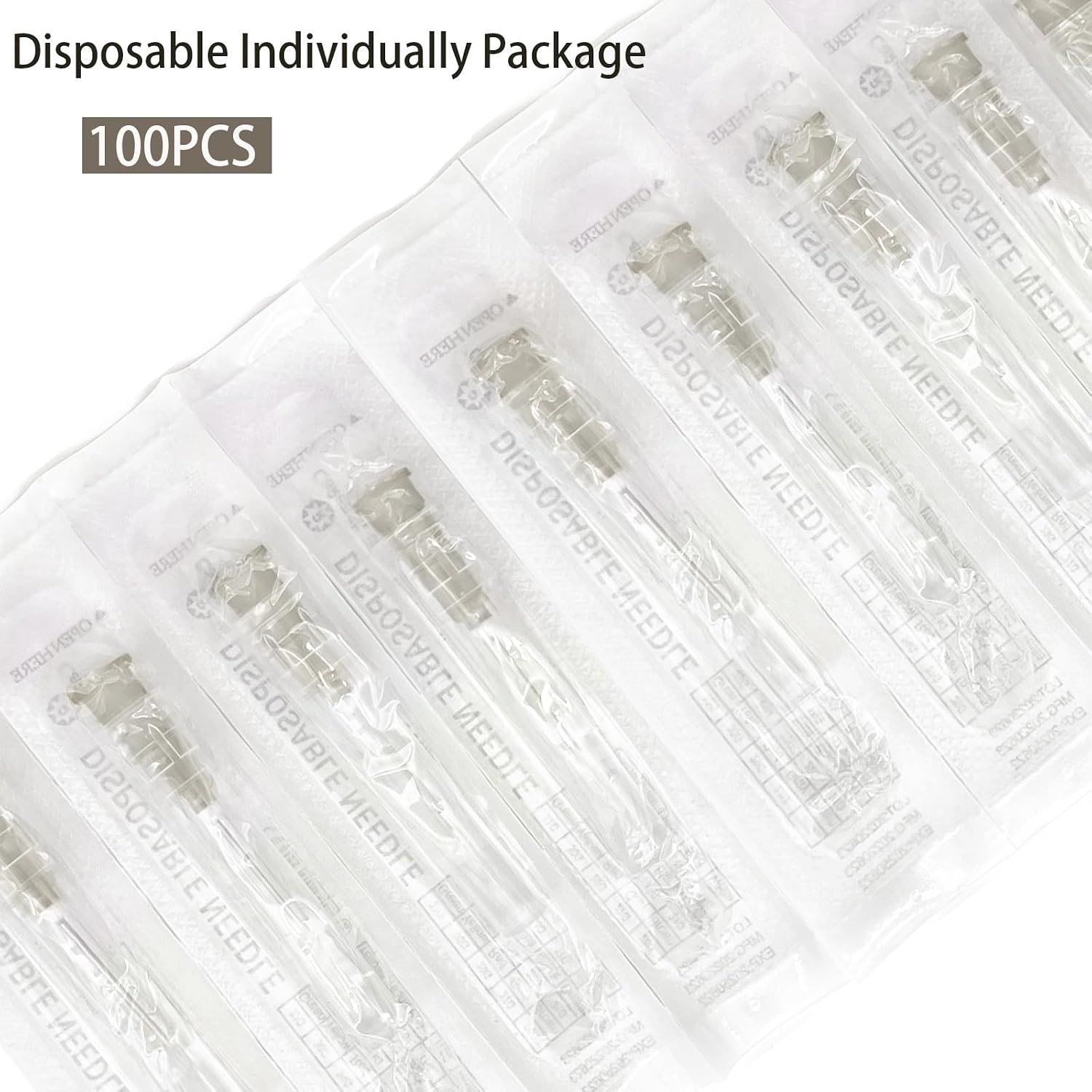 100 Pack 27G 5/8 Inch Luer Lock Syringes for Scientific Applications