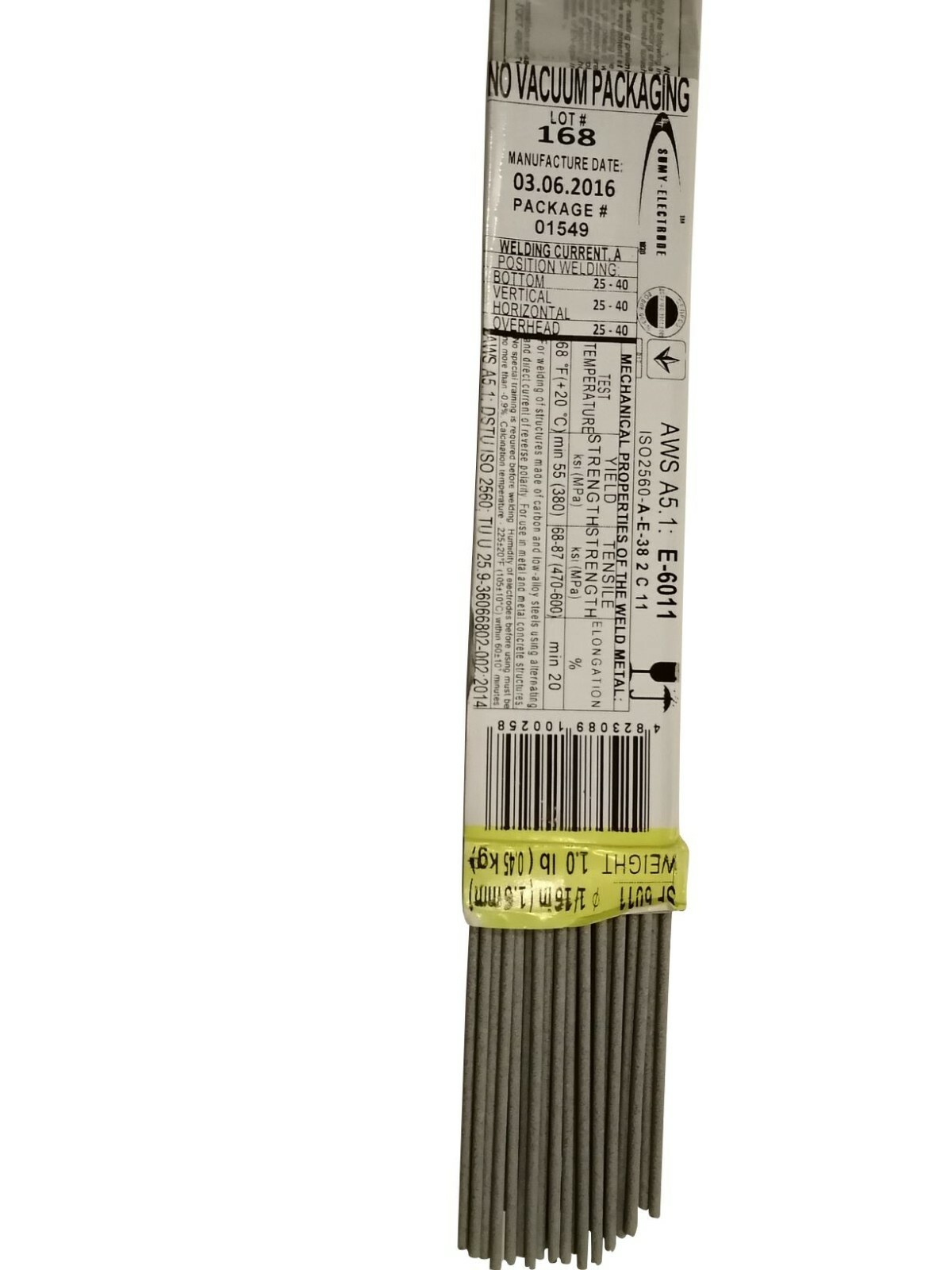 2 E6011 1/16″ Premium SUMY Welding Rods Carbon Steel Electrode 1lb PACK AC/DC10″