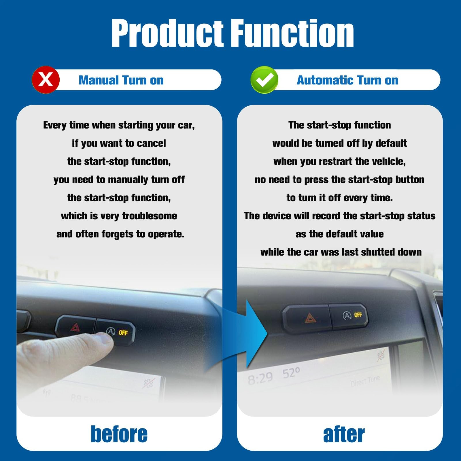 Auto Start Stop Eliminator Compatible with Ford F150 2021-2025 Automatic Star…