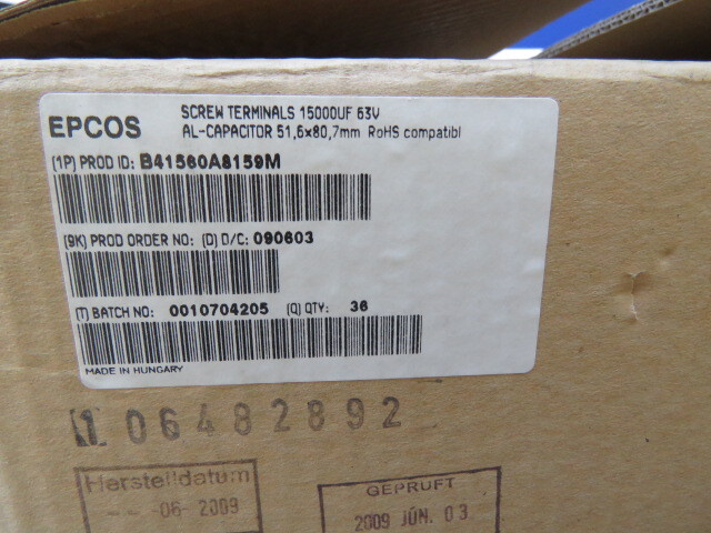 EPCOS B41560A8159M Qty of 1 per Lot AL-CAPACITOR 51.6X80.7 MM 7 MM RoHS COMPAT
