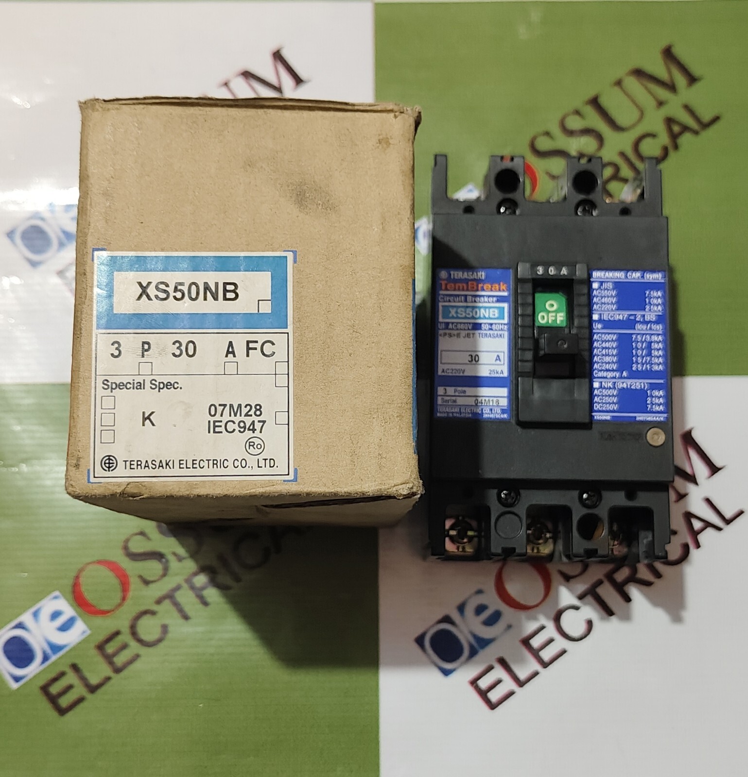 TERASAKI XS50NB TEMBREAK CIRCUIT BREAKER 30AMP 220VAC 25KA FREE FAST SHIPPING