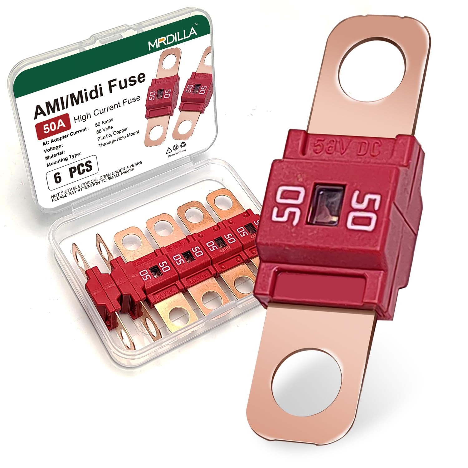 AMI/Midi Car Fuses 50 Amp High Current Fuse, Bolt-on Fuse for Cars, Buses,…