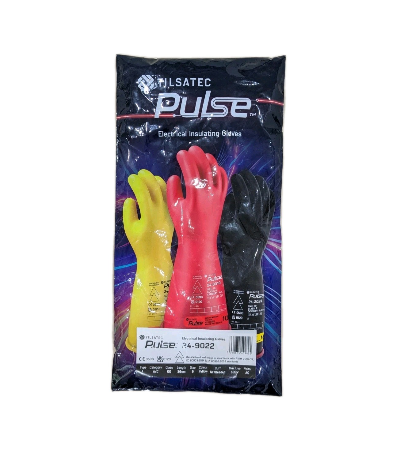 Tilsatec Pulse Electrical Insulating Gloves 24-9022 Type 1 Class 00 36 Cm Size 9