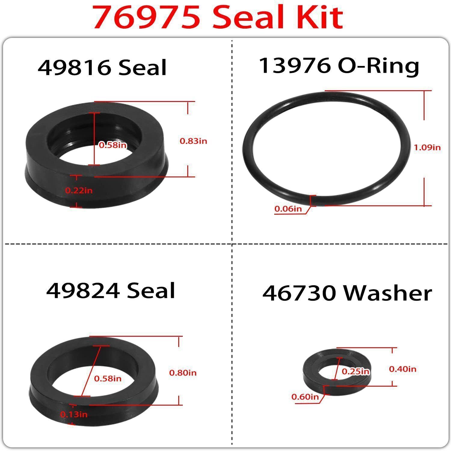 76975 Seal Kit 12Pcs For Cat Pump 4DNX Pumps 4DNX25GSI 4DNX27GSI CAT Seal Kit