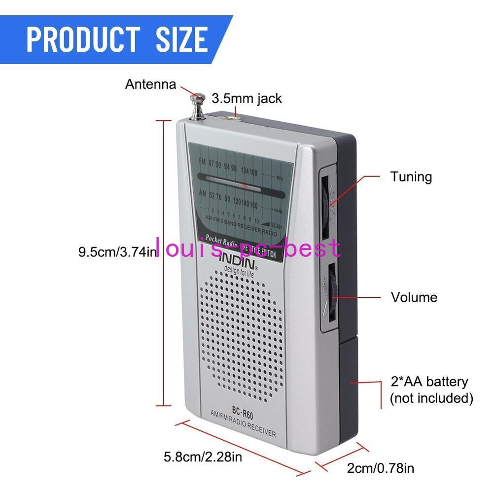1X BC-R60 AM FM Radio Paranormal Hunting Equipment Spirit-Box Manual Tune