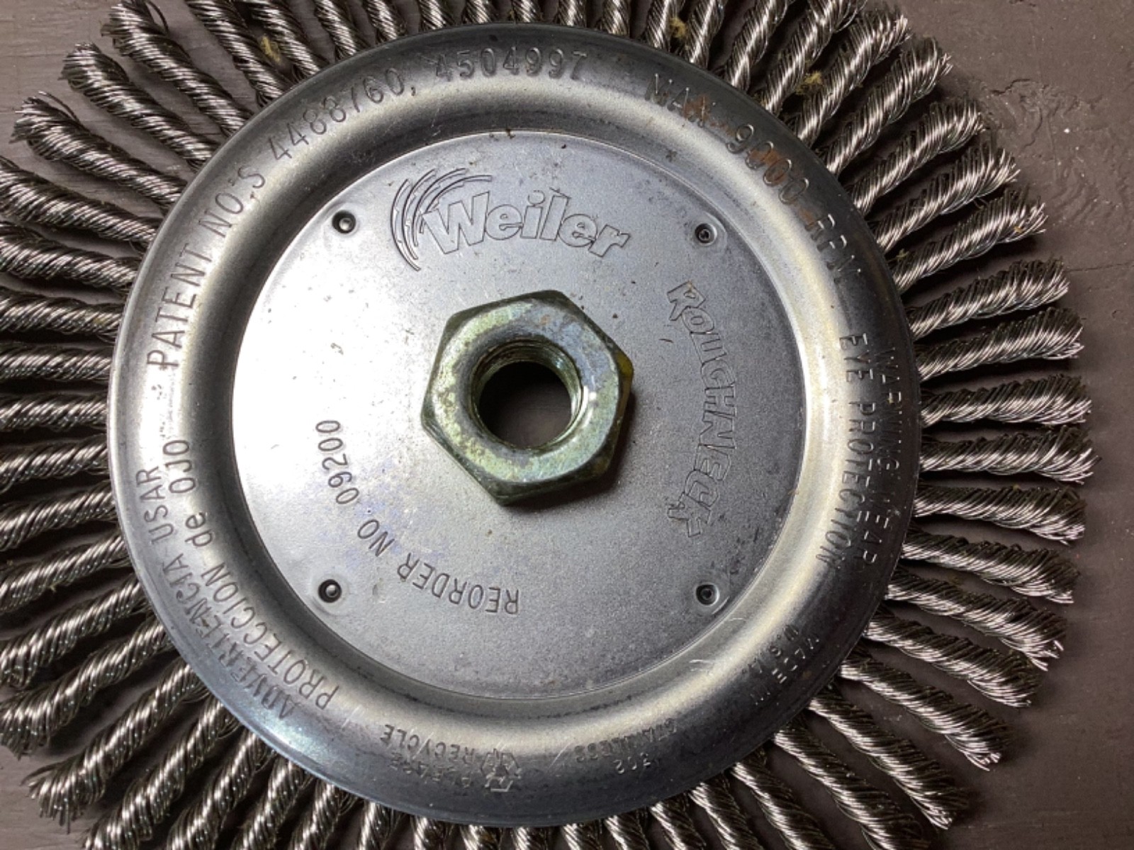 Weiler 09200 7in Roughneck Root Pass Knot Wire Wheel Brush Stainless 5/8-11
