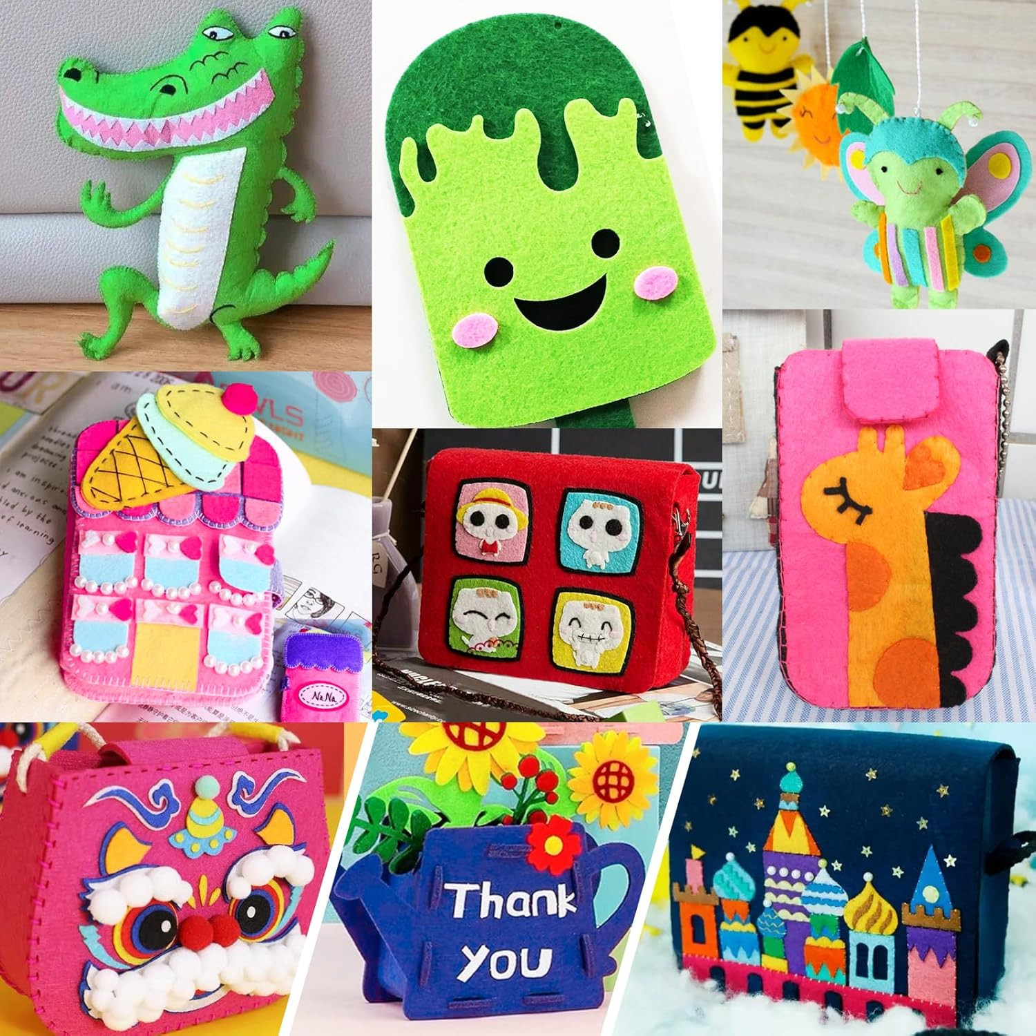 12 Rolls 8″X35″(20.5X90Cm) 1.4Mm Thick Soft Felt Fabric Sheet 12 Assorted Neon S
