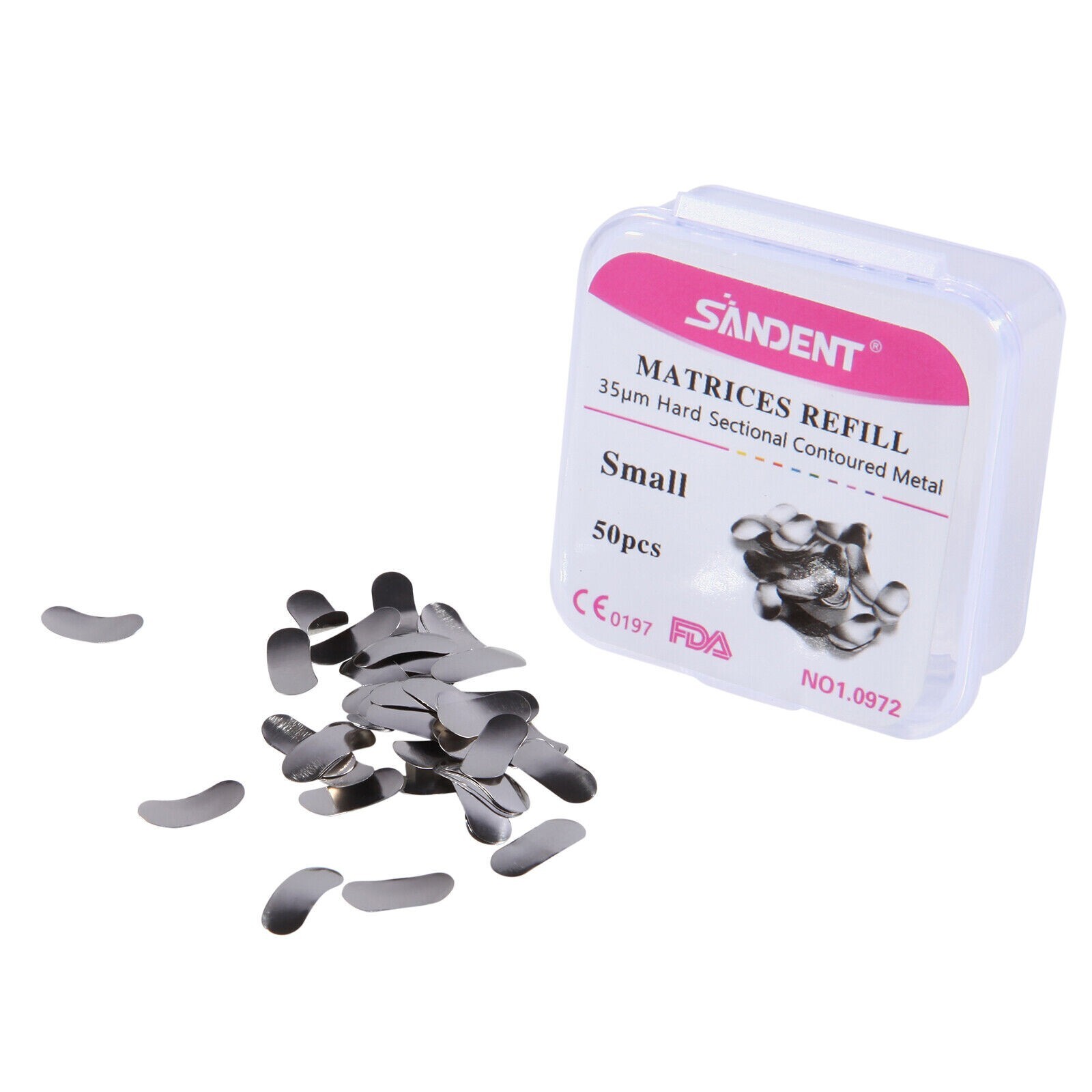 50Pcs Dental Sectional Matrix System Contoured Metal Matrices Refill Bands USA