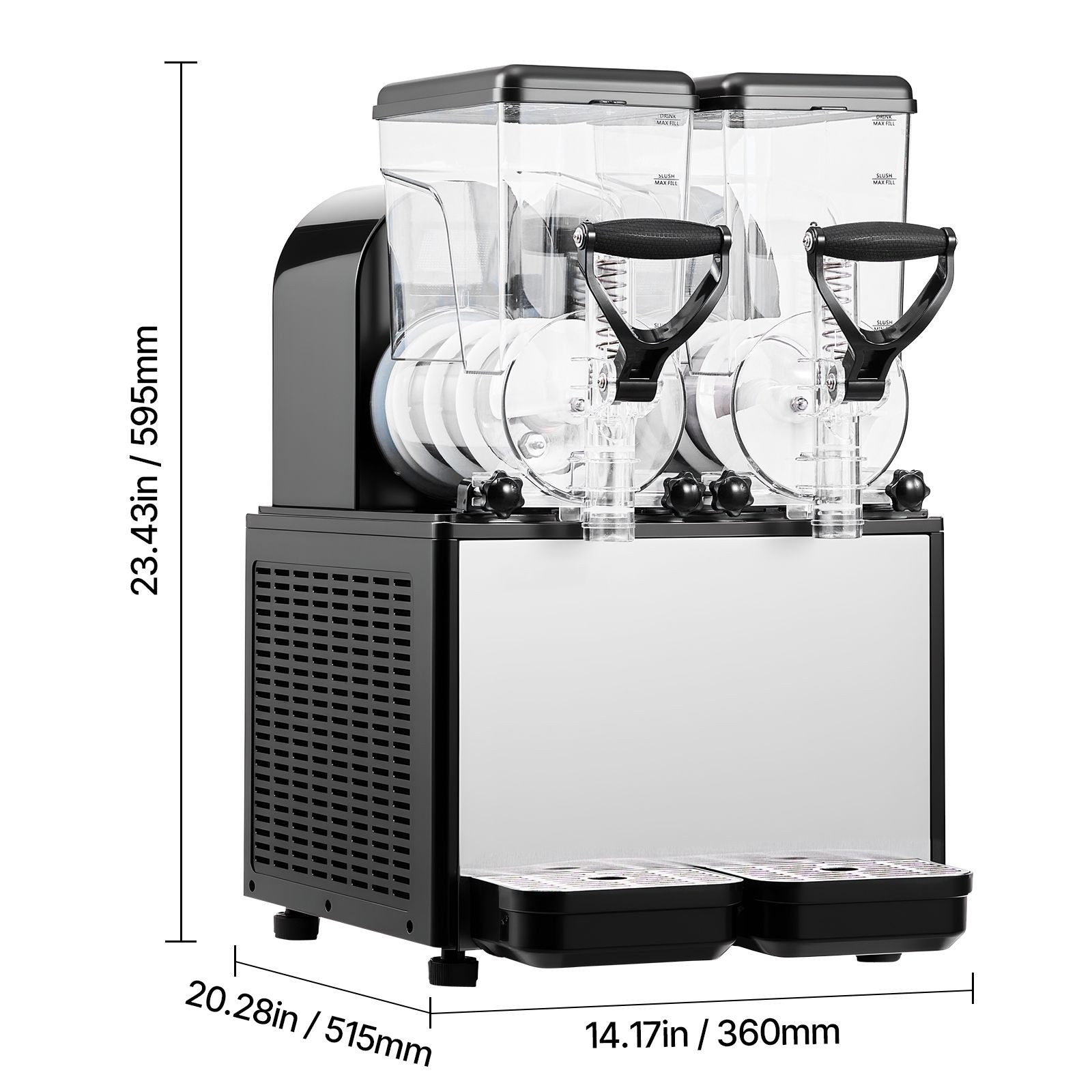 Slushie Machine, 6L/ 1.6Gal x 2 Tank Commercial Slushy Maker, Frozen Drink Maker