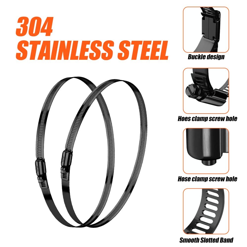 BOTTEN 15pcs Black Hose Clamp,1-9/16″-2.5″(40-63mm)304 1-9/16»–2.5»,