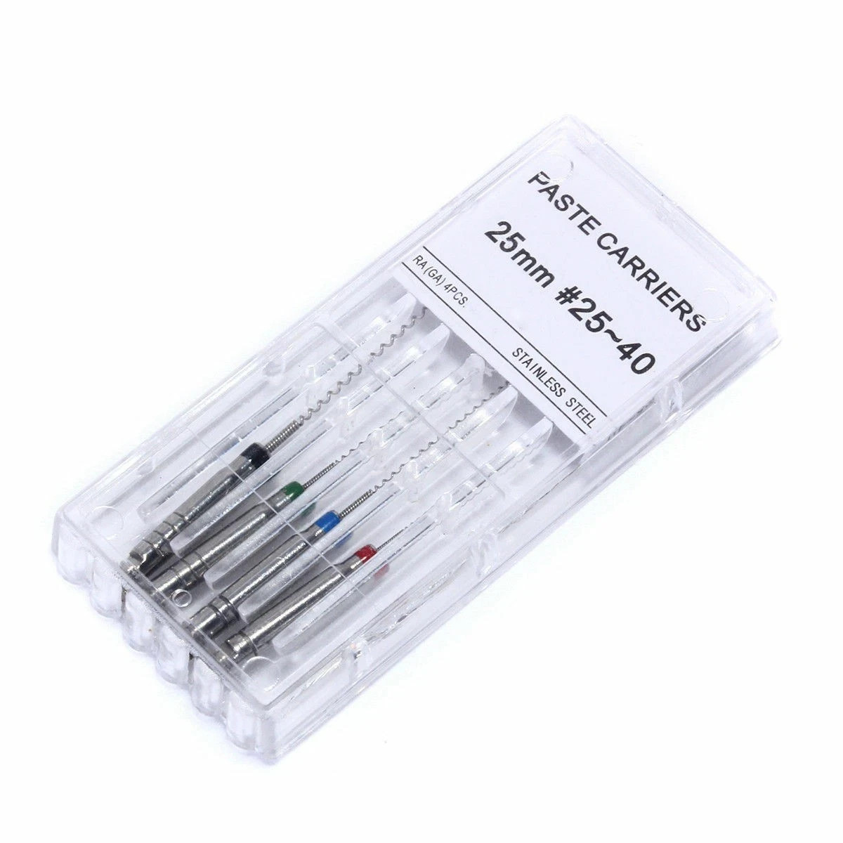4Pcs/Box Dental Paste Carrier Spiral Fillers Engine Use Stainless Steel 25#-40#