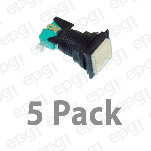 NO/NC ILLUMINATED WHITE GAME SWITCH (12V LAMP) 10AMPS – 125VAC #GMSI5BSW-5PK