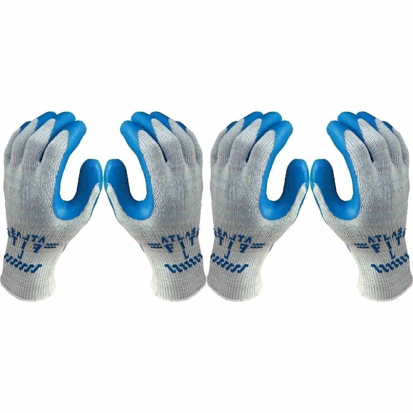 ATLAS Fit 300 Showa Latex Palm-Dipped Blue Medium Rubber Work Gloves, 24-Pairs