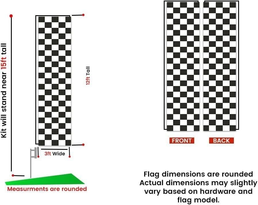 Black and white Checkered Rectangle Feather Banner Swooper Flag for Business,…