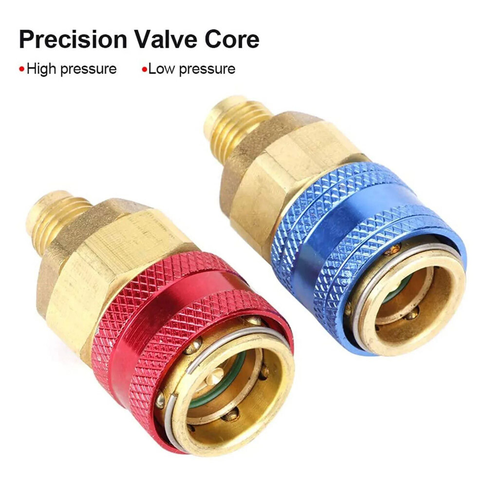 R134A A/C Quick Coupler Adapter Car High & Low Side HVAC SAE Male Flare Fitting
