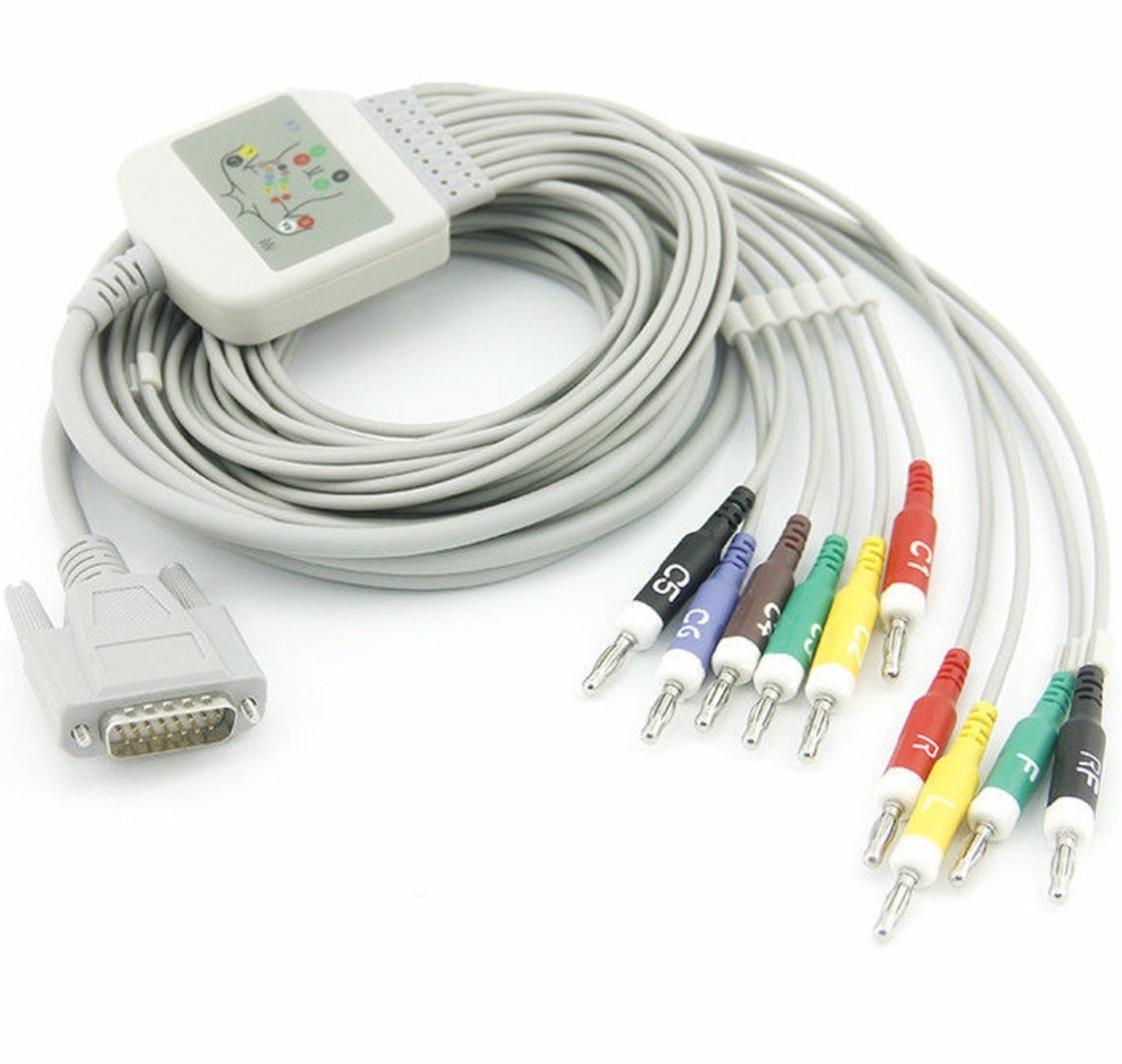 1set Nihon Kohden 10leads ECG Cable banana4.0 IEC Compatible 15pin BA-902D