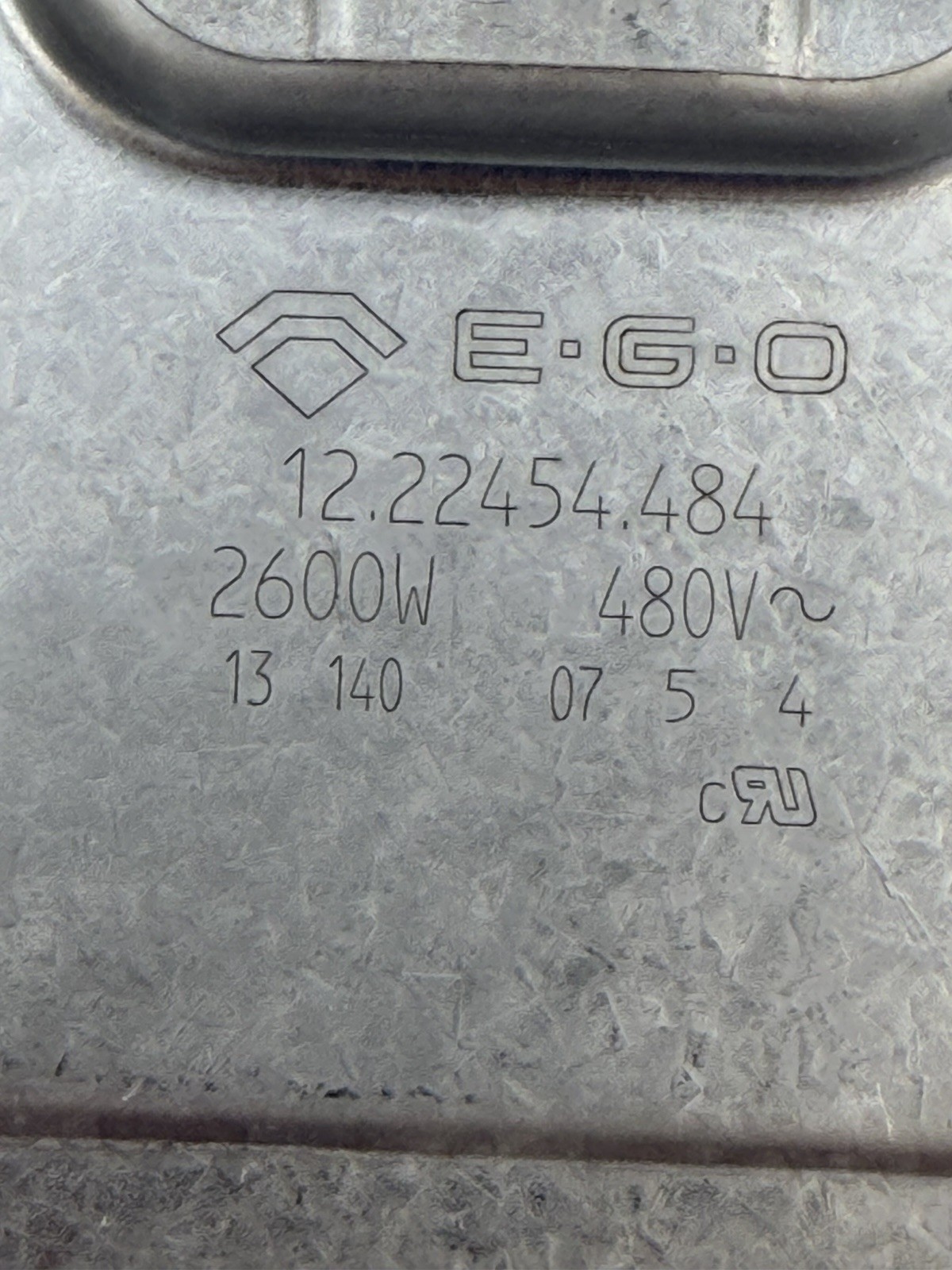 NOS EGO 12.22454.484 Lang 2N-11120-14 2600W 480V OEM Genuine French Plate 9”