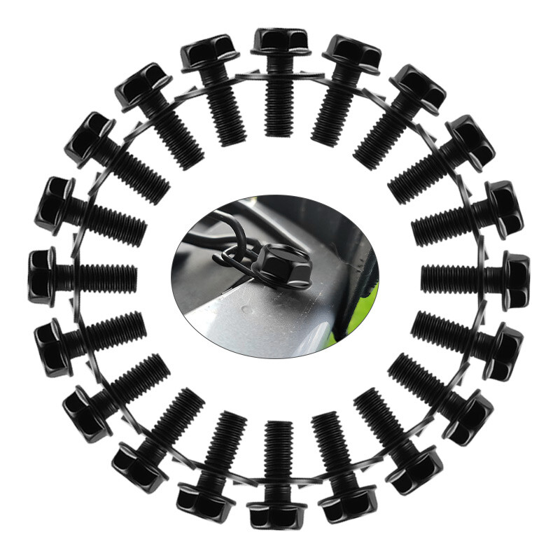 Car Auto Body Bolts Screws Fastener M6-1.0x 16mm Long- 10mm Hex- 17mm Washer USA