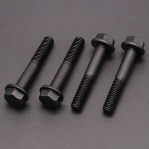 M8-1.25 x 70mm (10 Pack) Flanged Hex Head Bolts, Hexagon Flange Screws, Black…