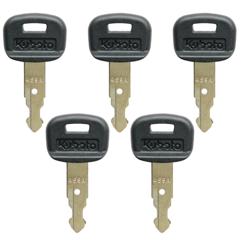 5pcs Key For Kubota Mini Excavator, Backhoe, Skid Steer, Track Loader 459A
