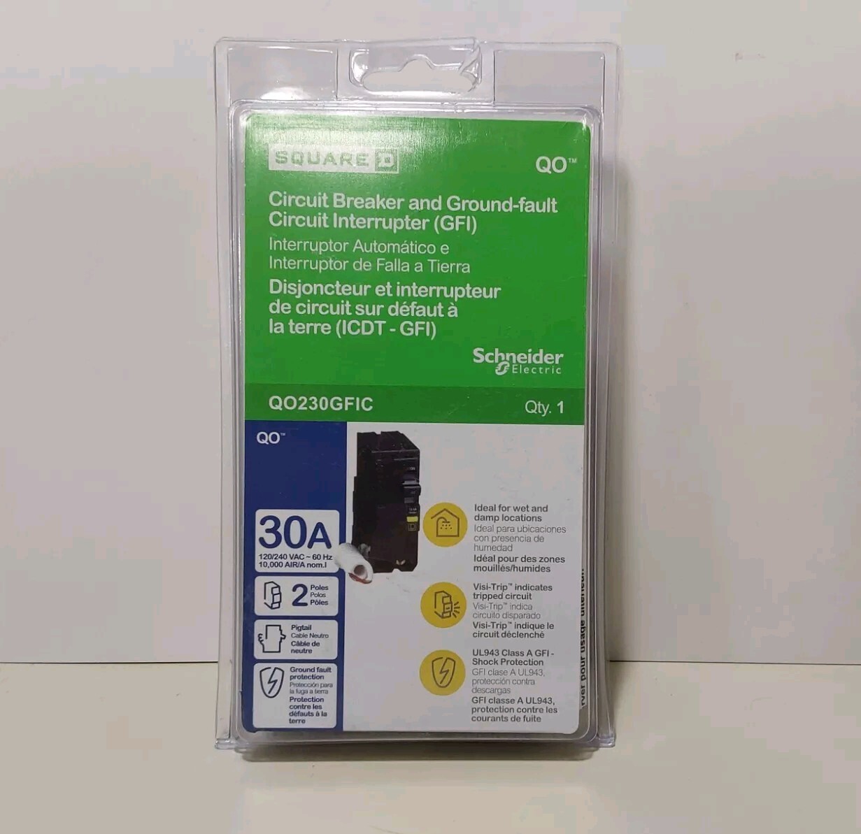 Square D QO230GFIC, 2 Pole, 30 amp Breaker NEW **FREE SHIPPING**