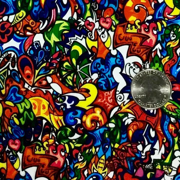 Hydrographic film Color Fusion Sticker Bomb hydro dipping 7′ x 20″ hydro dip