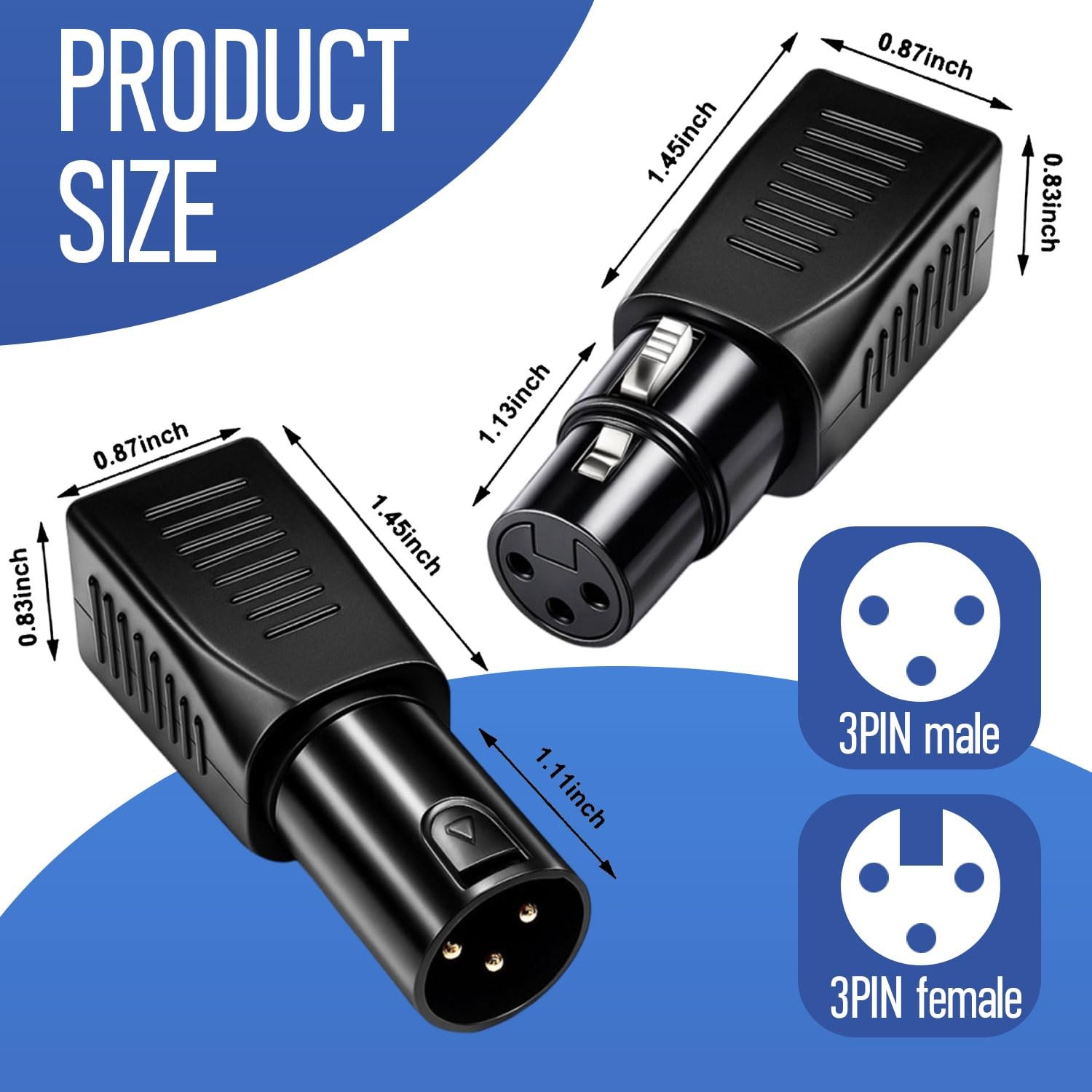 2 PCS DMX To RJ45 Adapter Kit 3Pin XLR Ethernet Converter Lighting Control