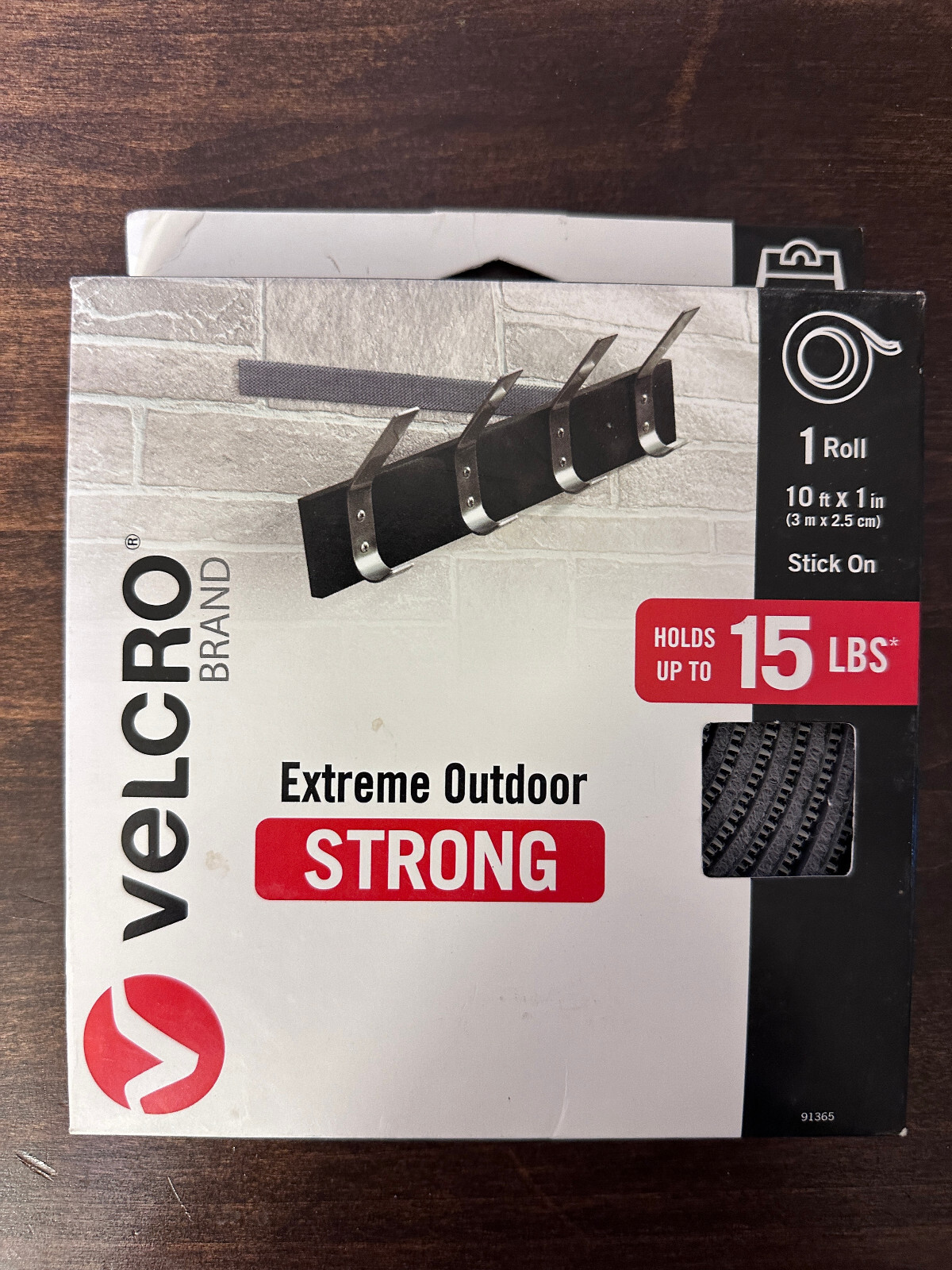 VELCRO Extreme Outdoor Strong Fastener Sticky Back Tape Roll 10Ft Gray BRAND-NEW