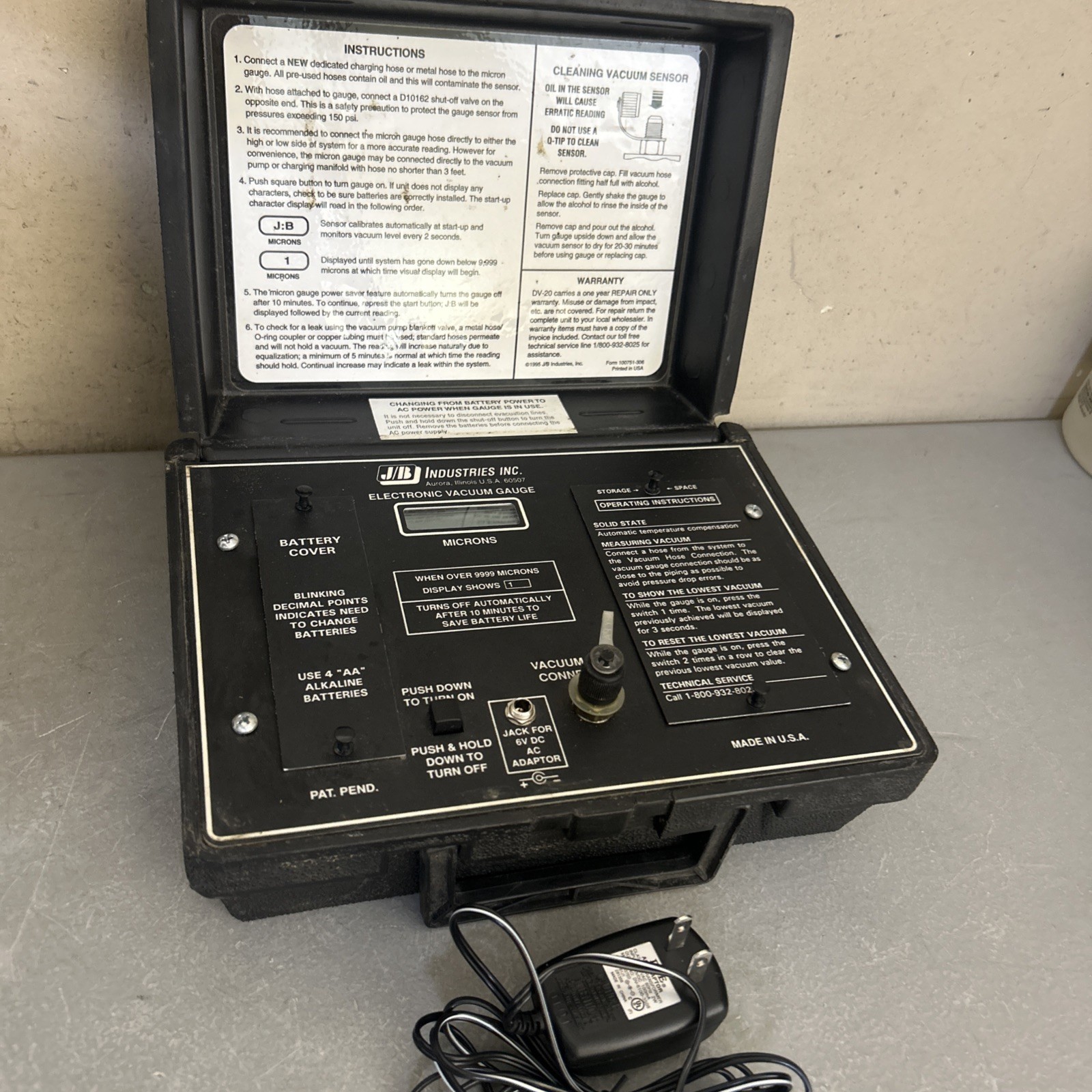 JB Electronics DV-20 Digital Vacuum Gauge / Gauge Only