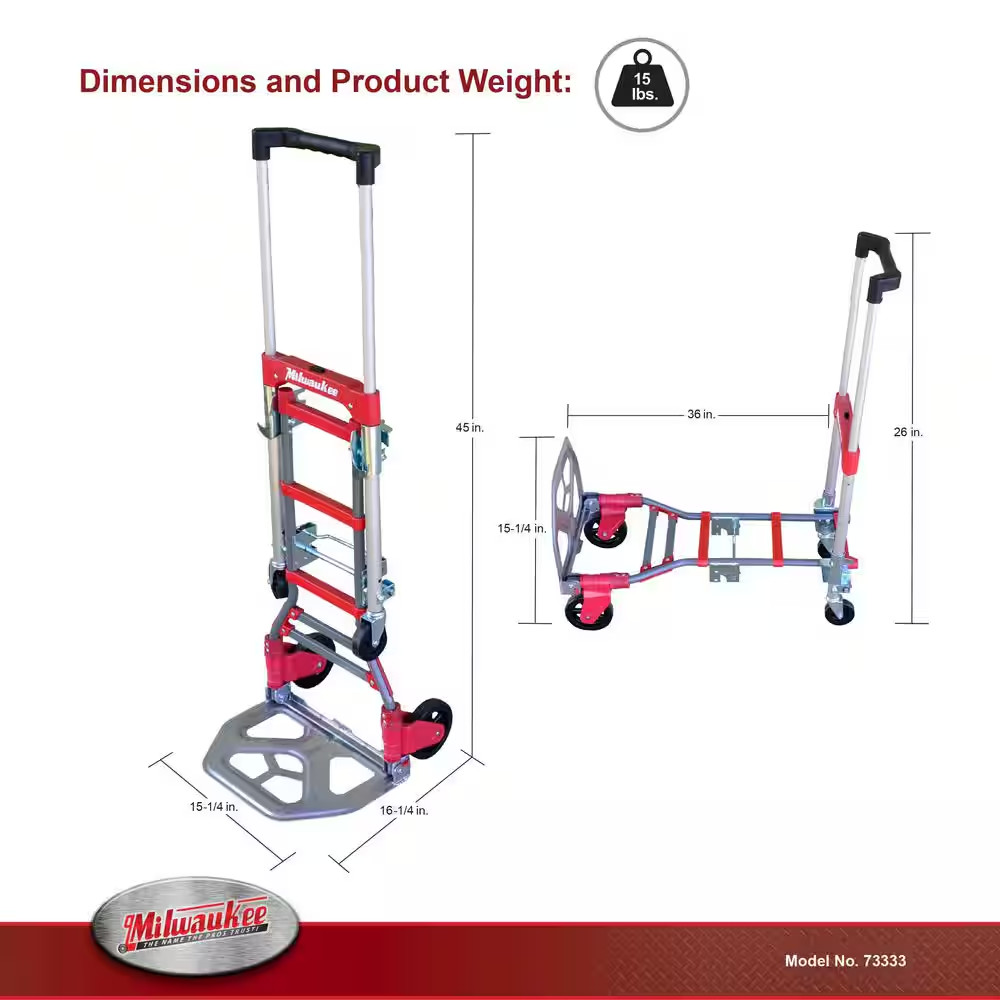 150 Lbs. Vertical Capacity and 300 Lbs. Horizontal Capacity Convertible Truck