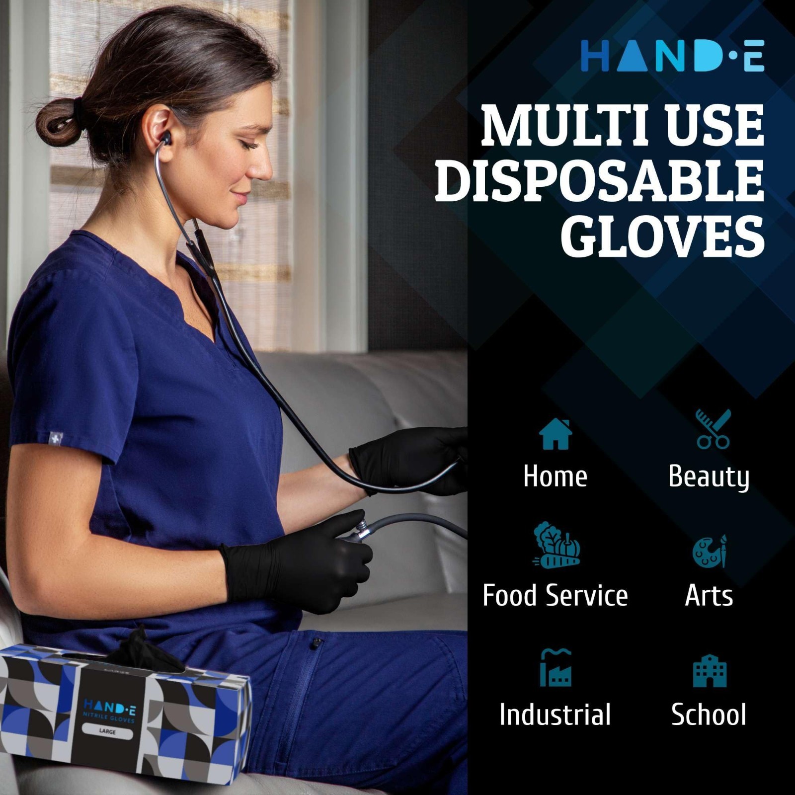 1000 Count Disposable Nitrile Gloves – Latex Free, Powder Free, Medical Exam Bul