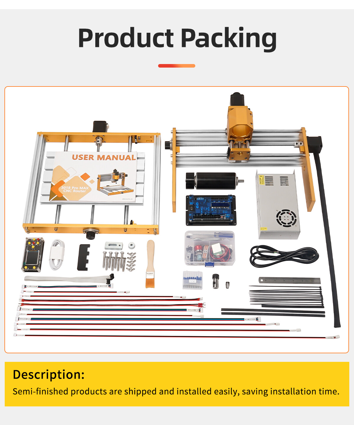 CNC 3018PLUS 500W Router Milling Drill Carving Machine Kit For PCB Wood DIY
