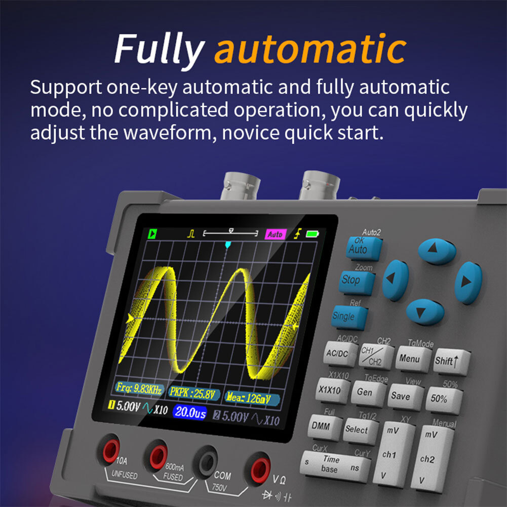 DSO3D12 3 in 1 Handheld Digital Oscilloscopes IPS Display Dual Channels Useful