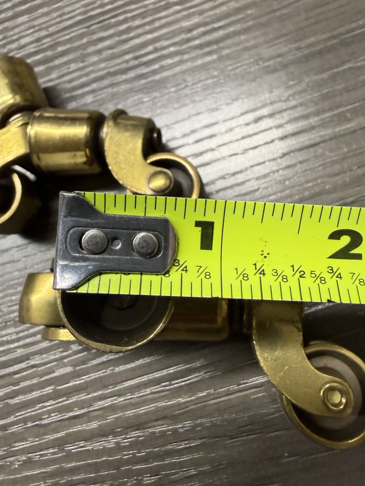4 Brass Wheels Furniture Swivel Casters Fits 3/4” Diameter Tapered Leg NOS