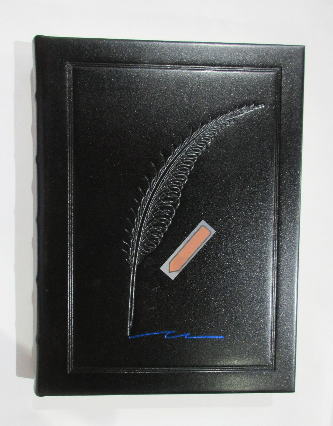Journal 9″ Leather Hardcover 224 Lined Pages Graphic Image Black